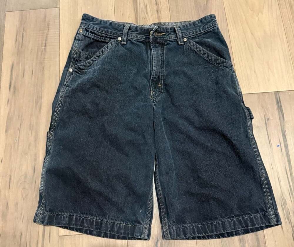 Levi's Denim Cargo Shorts Size 16 Regular Dark Wash
